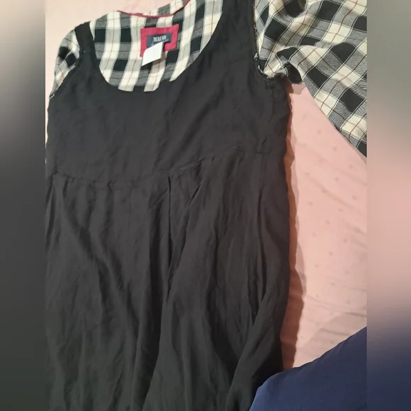 Maeve by Anthropologie Tiered Plaid Mini Dress - Size M Like New - Picture 15 of 16